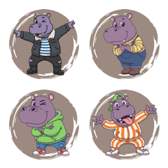 ぽっちゃりカバが動き出します（ブラウン）