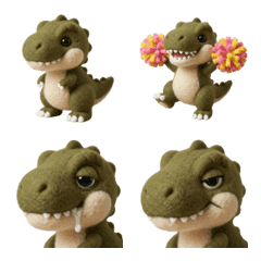 好用療癒暴龍表情符號（T. rex）