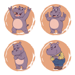 ฮิปโปอ้วนกลมมีชีวิตขึ้นมา (สีส้ม)