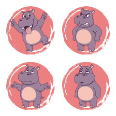 ぽっちゃりカバが動き出します（赤）