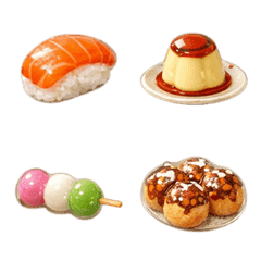 통통한 일본 음식 스티커