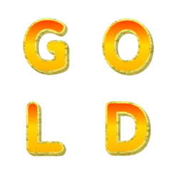 3D Gold Frame Wealth Letter Emoji 009