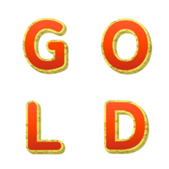 3D 골드 프레임 재물운 레터 이모지 012