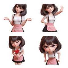 정신없이 달리는 바쁜 웨이터