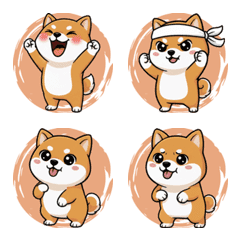 柴犬の日常の表情（オレンジ）