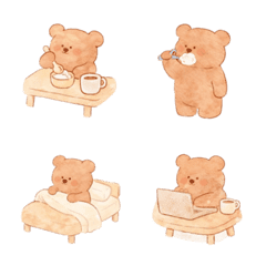 emoji cute bear routine everyday
