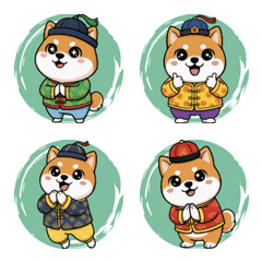 สุนัขชิบะอินุน่ารัก-รุ่นตรุษจีน(สีเขียว)