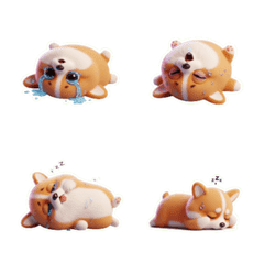 행복을 표현하는 코기 엉덩이 흔들기