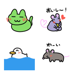 Cat, mouse and duck emoji
