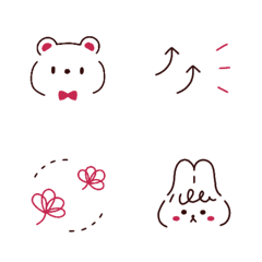 Brown and red_line drawing emoji