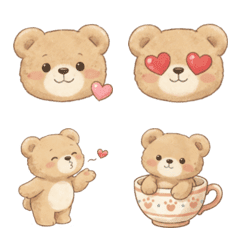 くまのもっふる気持ちを伝える絵文字