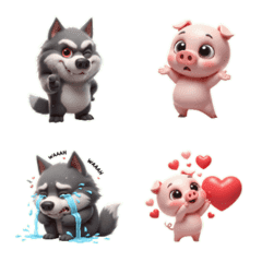 Serigala Besar dan Babi Merah Muda Berla