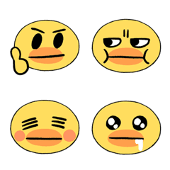 Expressive yellow bird emoji