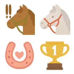 Cute and Relaxed Horse Racing Emojis
