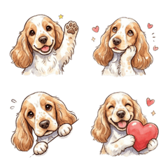English Cocker Spaniel / Orange Emojis