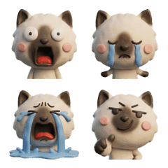 แมวแต้มสีน้ำตาลเข้ม 3D ขยับ  26