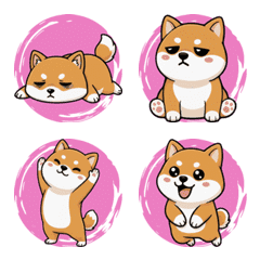 元気いっぱいの柴犬（ピンク）