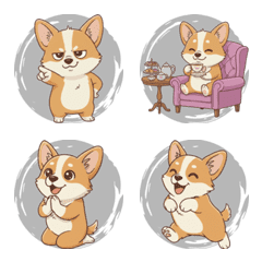 Corgi's Joyful Response (Gray)