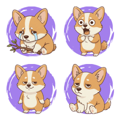 コーギーの喜びの反応（パープル）