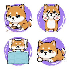 元気いっぱいの柴犬（紫）