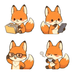 Crayon Fluffy Fox: Daily Emoji Pack5