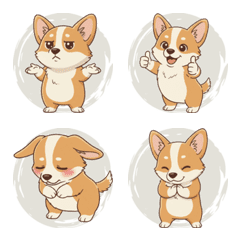 コーギーの喜びの反応（ベージュ）