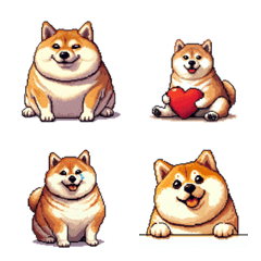 Pixel art 40 appreciation fat shiba dog
