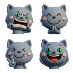 Animated 3D Blue Tabby Cat  26