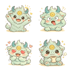 Fluffy Green Mood Monster