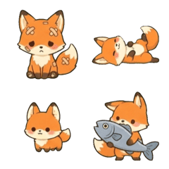 Crayon Fluffy Fox: Daily Emoji Pack6