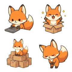 Crayon Fluffy Fox: Daily Emoji Pack4