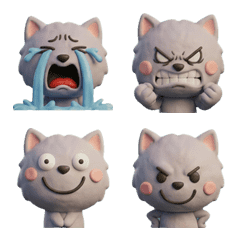 動く3Dライラック猫26