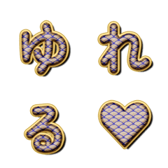 คลื่นสีทองดุ๊กดิ๊ก Letter Emoji 037