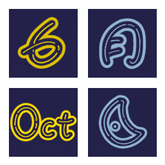 時間日期-城市霓虹風格