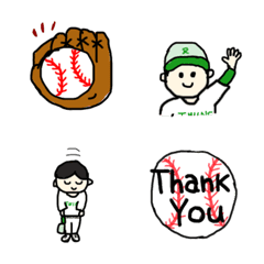 Youth baseball emoji set