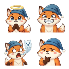 橘喵の誇張表情ステッカー