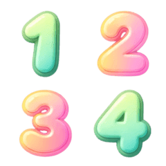 Pastel Gradient Bubble Numbers