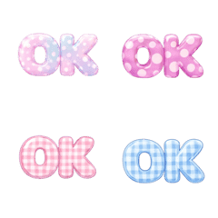 Puffy Gingham OK Text Emoji