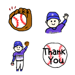 Youth baseball emoji set 2