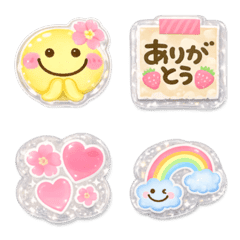 可愛いぷくぷくシール♡春色絵文字