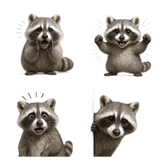Lucu! Emoji Raccoon 1