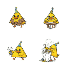 Triangular Duck Scared into an Excla