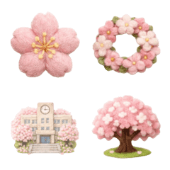 Wool Felt Sakura Emoji