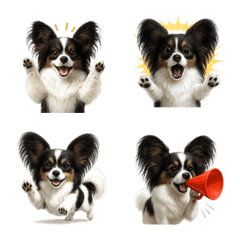 น่ารัก! อีโมจิสุนัขปาปิยงสีดำ 1