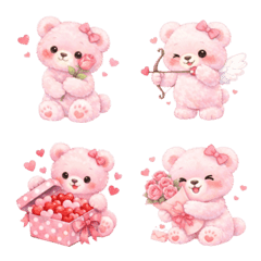 Pink Teddy in Love Moments