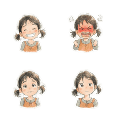 おさげちゃん：無邪気な気持ちいっぱい