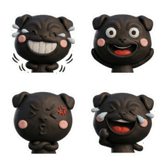 動く3D黒パグ26