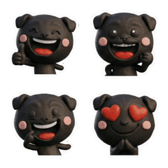 3D Black Pug 25
