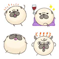 表情豊かなおパグ絵文字