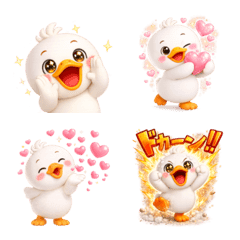 気持ちを伝える✨かわいいアヒル✨3D絵文字